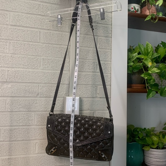 Rebecca Minkoff Brown Leather Quilted Studded Crossbody Messenger Bag VGUC - Picture 16 of 17